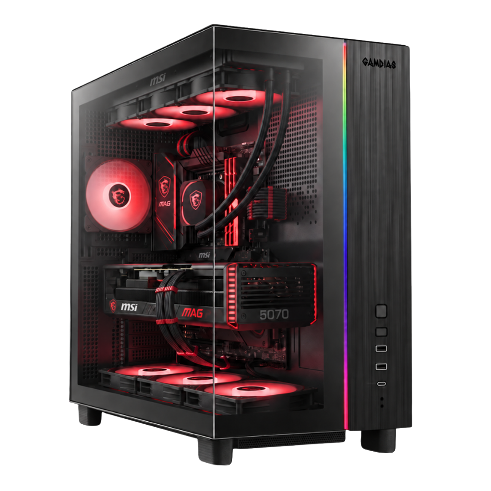 BREUNOR ODIN - PC Gaming Ryzen 7 7800X3D , RTX 5070 12GB, Ram 32GB DDR5 6000Mhz, SSD 1000GB NVMe, Dissipatore a Liquido 360mm, Windows 11 Pr