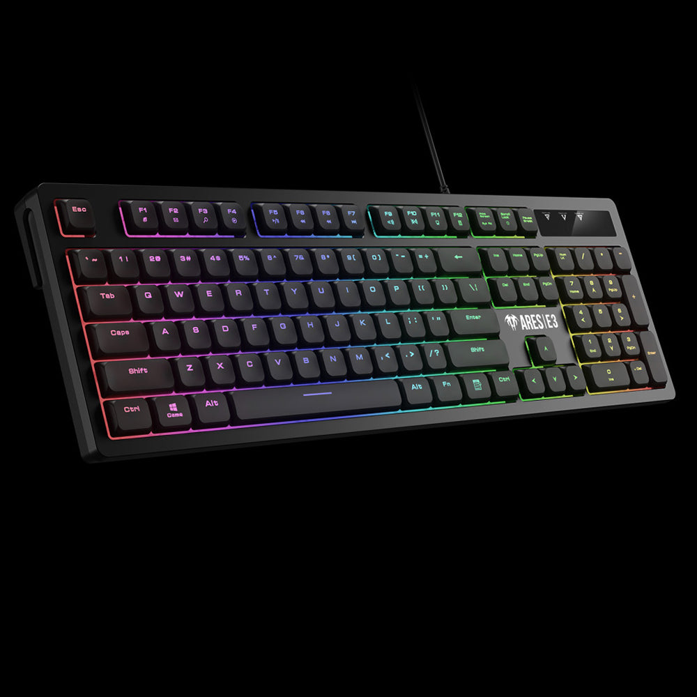 KIT TASTIERA + MOUSE + CUFFIE RGB CON MICROFONO , KIT 3 IN 1 , TASTIERA A MEMBRANA A 104 TASTI