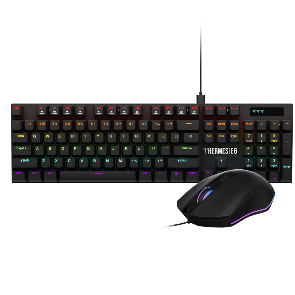 KIT TASTIERA E MOUSE MECCANICA GAMDIAS HERMES E6 , RETTROILLUMINATA , SWITCH ROSSI