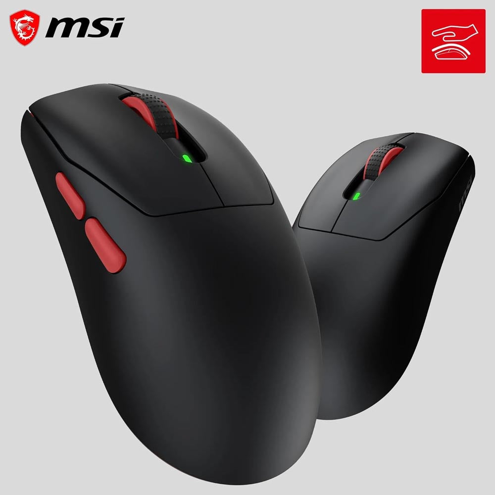 msi Forge GM340 Wireless Black Mouse Gaming Wireless Wired 12000 DPI , autonomia 82 ore, latenza 1 ms, 57g