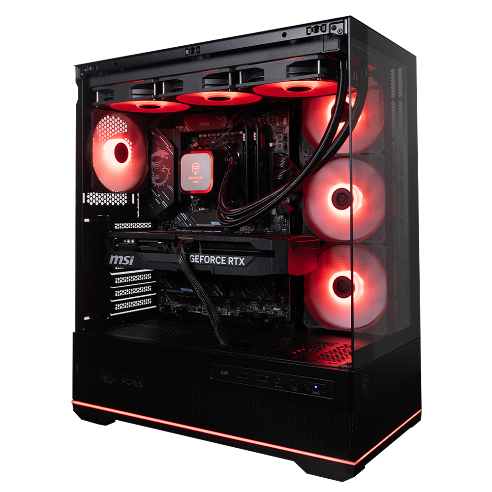 BREUNOR UBBE - PC GAMING Ryzen 5 9600X jusqu'à 5,40 GHz, RTX 5070 12 Go, 32 Go de RAM DDR5, SSD 1 To, dissipateur thermique tour, écran LCD 4,3", Windows 11