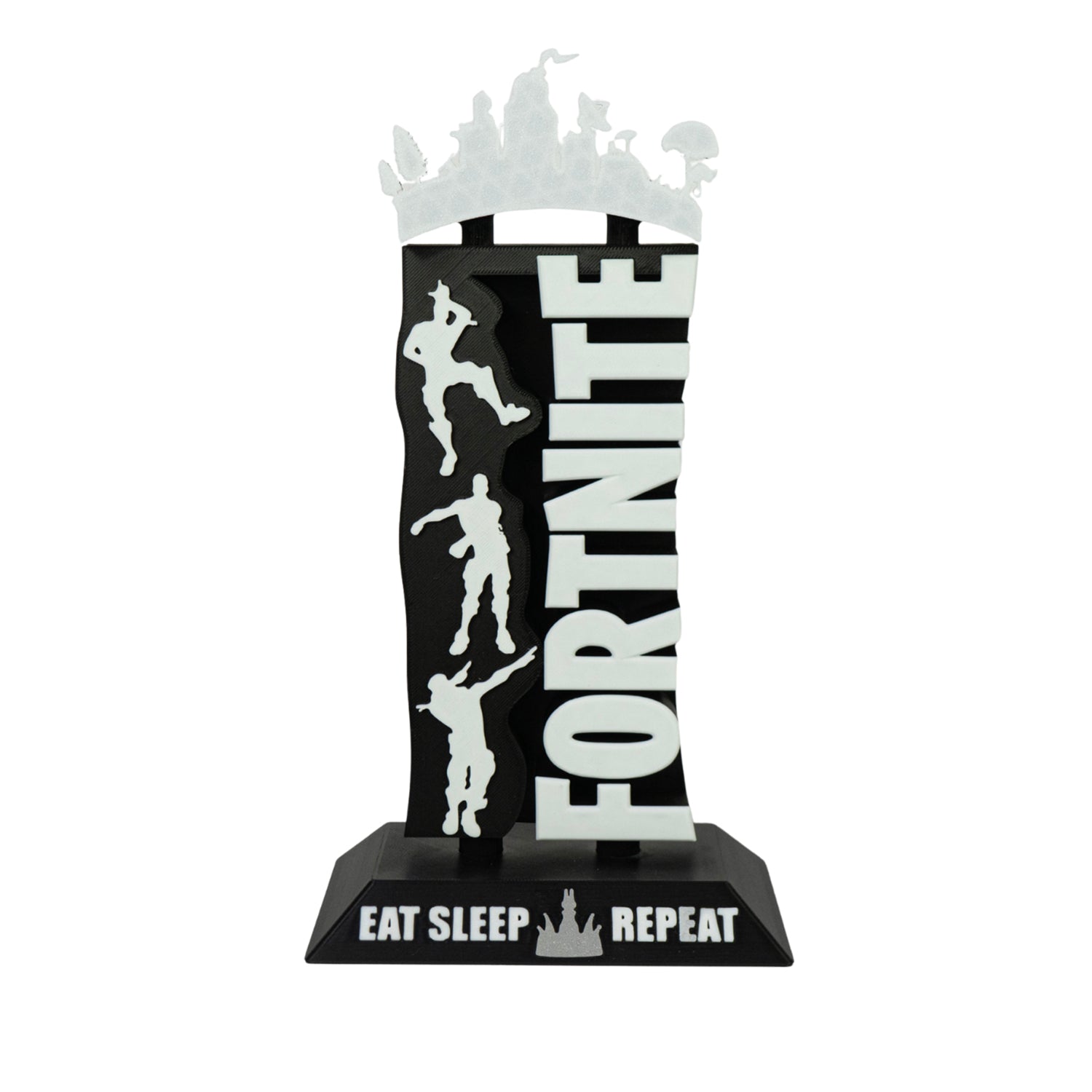Supporto per Cuffie FORTNITE Stampato in 3D - Design Moderno Bicolore (Nero/Bianco)