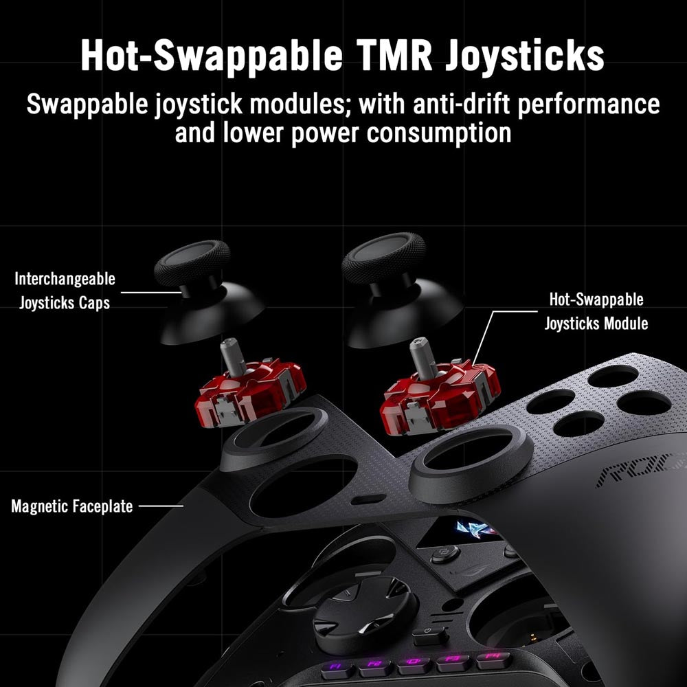 JOYPAD WIRELESS ASUS GAMING CONTROLLER ROG RAIKIRI II PRO PC BLACK Cablato/Wireless , Gamepad Controller