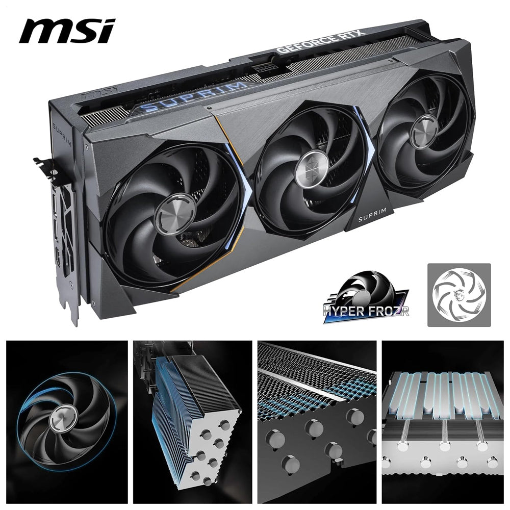 MSI GeForce RTX 5090 32G SUPRIM SOC GDDR7 512bit, scheda video con frequenza di boost fino a 2580 MHz, PCIe Gen
