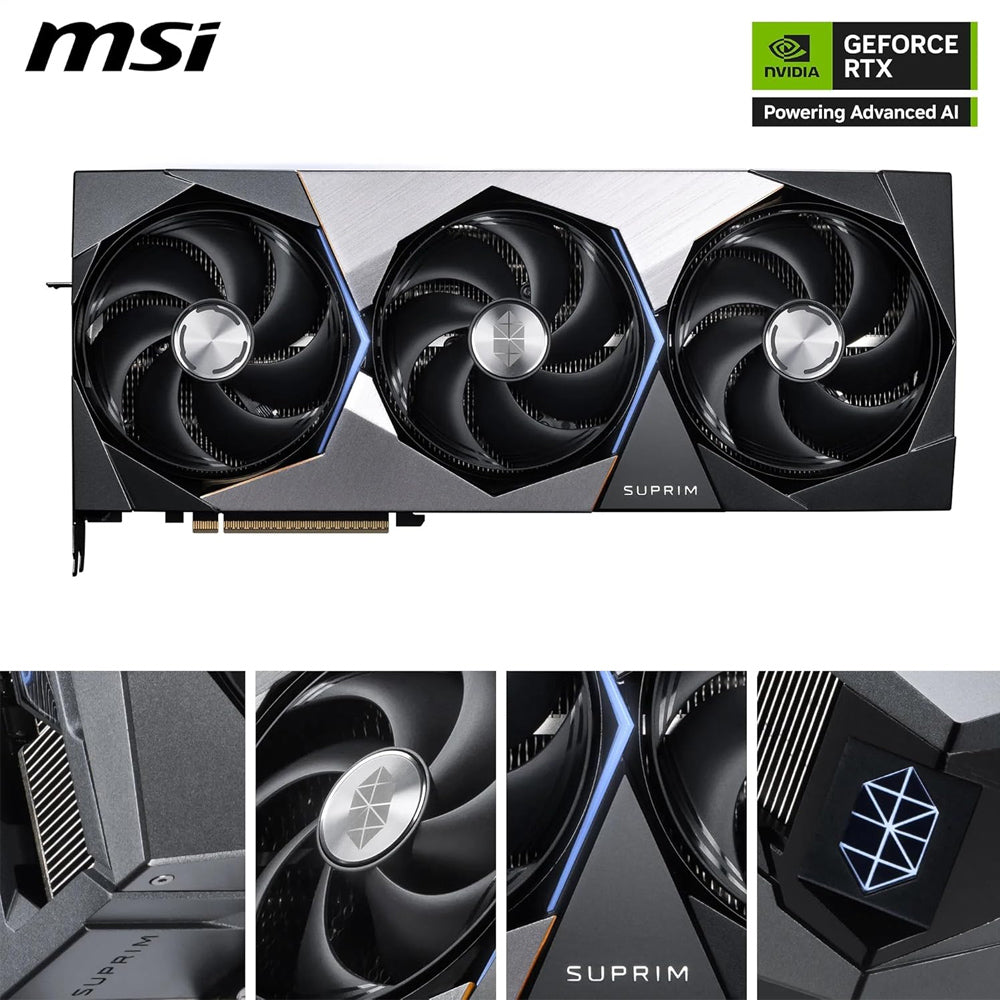 MSI GeForce RTX 5090 32G SUPRIM SOC GDDR7 512bit, scheda video con frequenza di boost fino a 2580 MHz, PCIe Gen