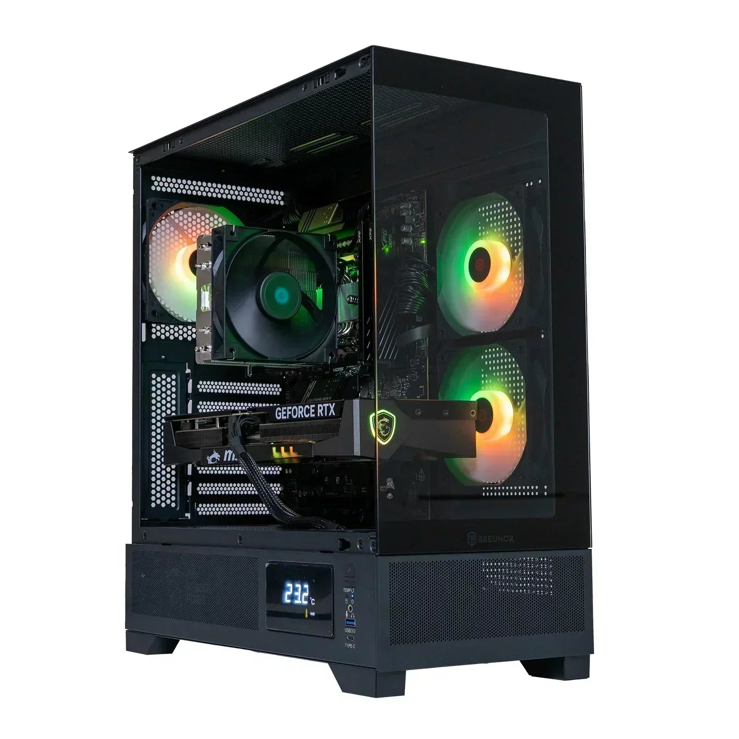 BREUNOR KENSEI Pc Gaming i5 14400F, RX 9070 16Gb, SSD NVMe 1000GB, RAM 32GB DDR5 6000MHz, Dissipatore a Torre, Windows 11 Pro - BREUNOR