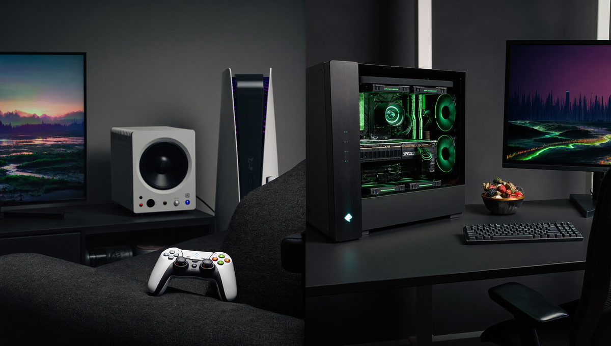 Confronto hero tra console da gaming e PC assemblato per costi e prestazioni