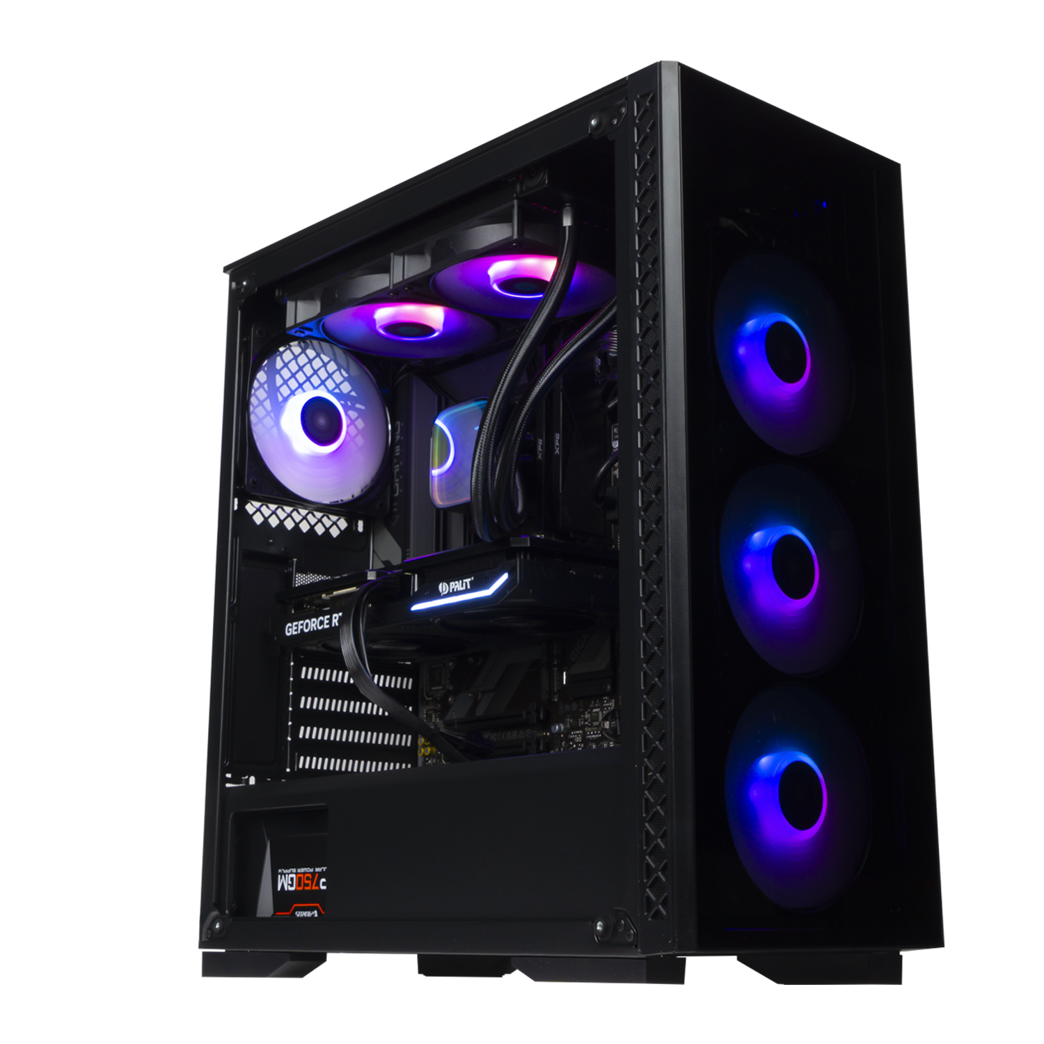 BREUNOR COOLWAVE - PC GAMING Ryzen 5 7600 6 core fino a 5.10 GHz, RTX 4070 SUPER 12GB, RAM 32GB DDR5 6000MHz, SSD 1000GB, Dissipatore a Liquido 240mm LED, Windows 11 PRO