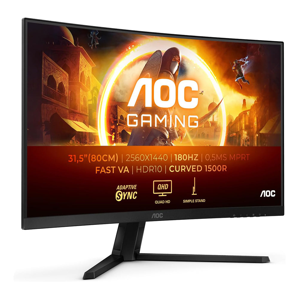 Monitor Gaming 2K Curvo AOC CQ32G4VE - 32" VA QHD  Full HD, 180Hz, 0.5ms, FreeSync Premium 2560x1440, HDMI, DisplayPort