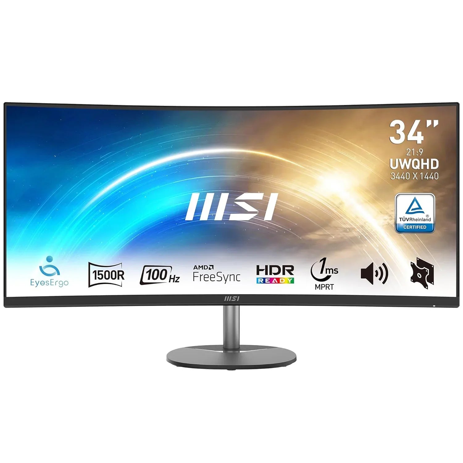 Monitor Curvo 34" Ultrawide UWQHD MSI PRO MP341CQ Monitor Curved LED 2K 100Hz , Pannello VA , 1 ms , 2x HDMI , 1x DisplayPort - BREUNOR