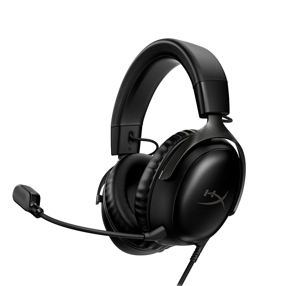 HyperX Cloud III, Cuffie da Gaming, Connessione Cablata a 3,5 mm, Controlli Audio Integrati, Telaio in Alluminio, Cuscinetti in Memory Foam Rivestiti in Similpelle