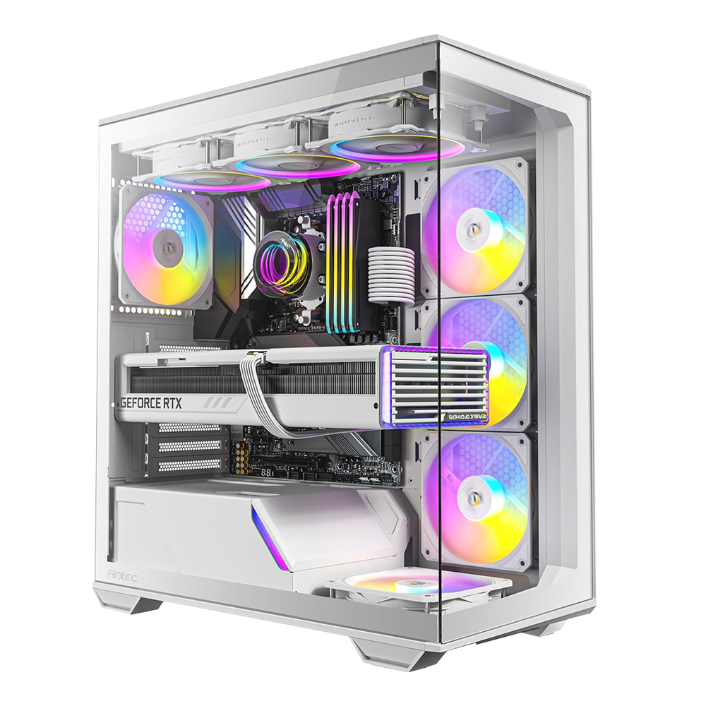 BREUNOR AVERNUS - PC Gaming Ryzen 7 9800X3D, RTX 4070 SUPER 12GB WHITE, RAM 32GB DDr5 6000MHz WHITE, SSD 2000GB NVMe, Dissipatore a Liquido 360mm WHITE, Windows 11 PRO