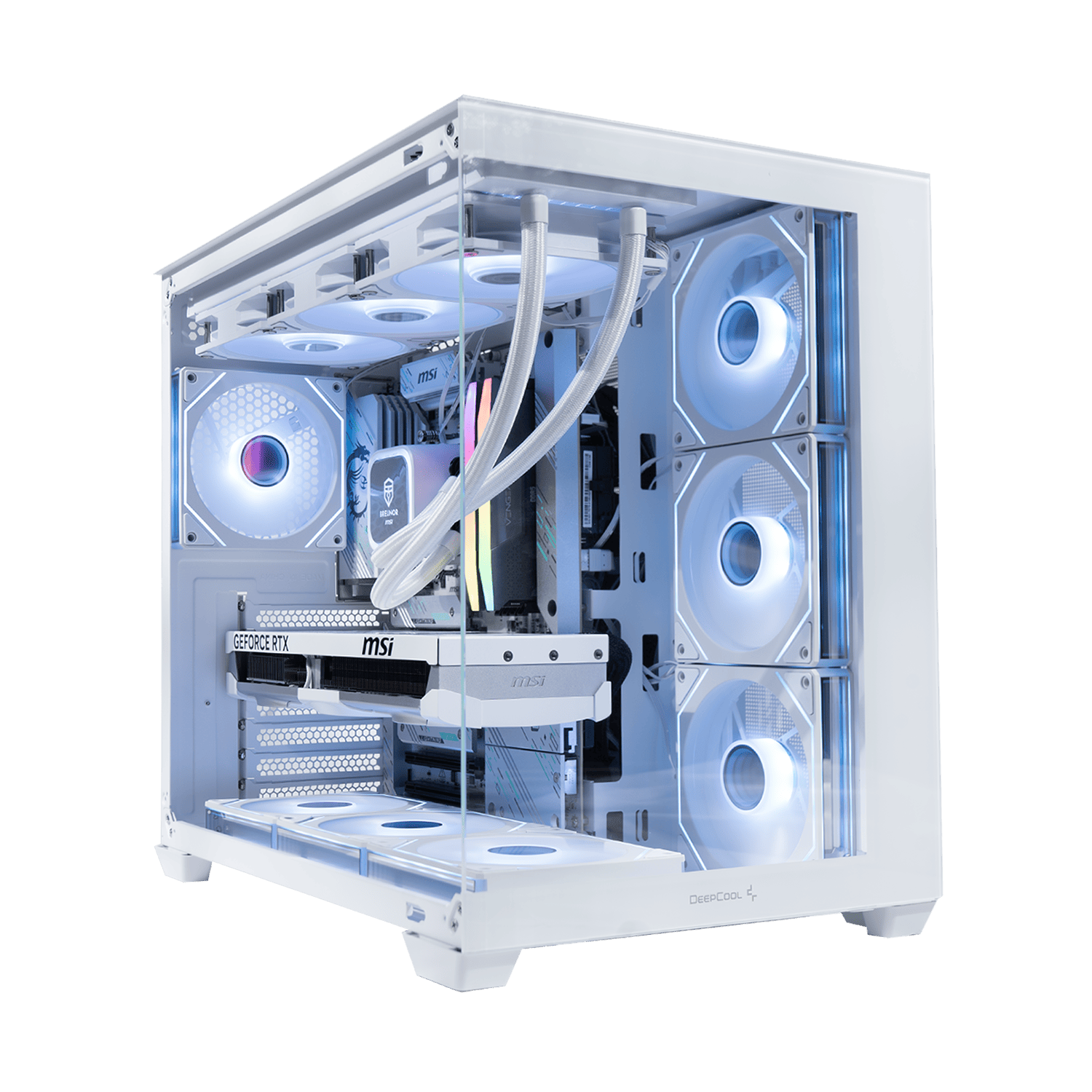 BREUNOR GLASS EXPRESS - Pc Gaming Ryzen 5 7600X, RTX 4070 SUPER 12GB, RAM 32GB 6000MHz, SSD NVMe 1000GB, Dissipatore a Liquido 360mm, Windows 11 Pro