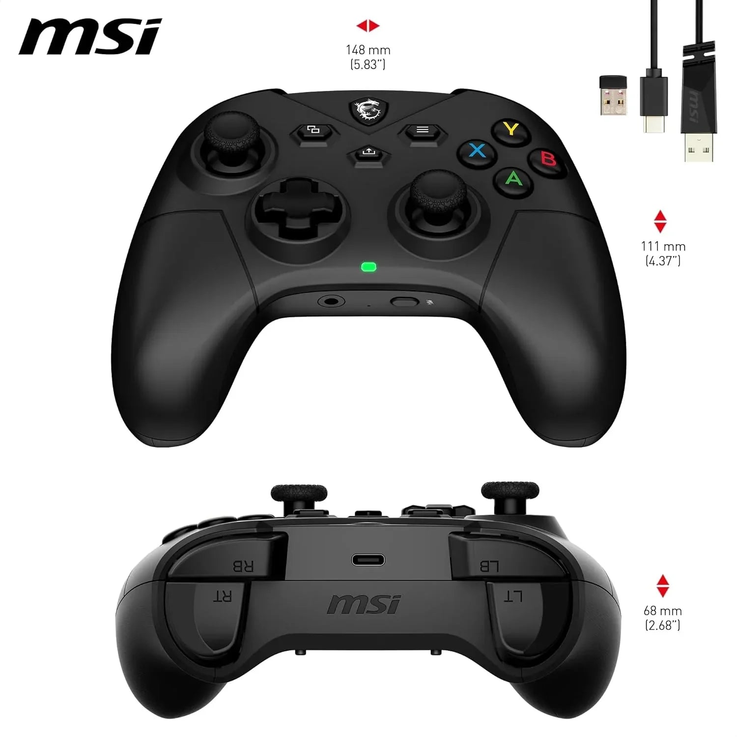 JOYPAD WIRELESS MSI FORCE GC300 Bluetooth, USB Type-C a A - Cablato/Wireless , Gamepad Controller MSI - BREUNOR