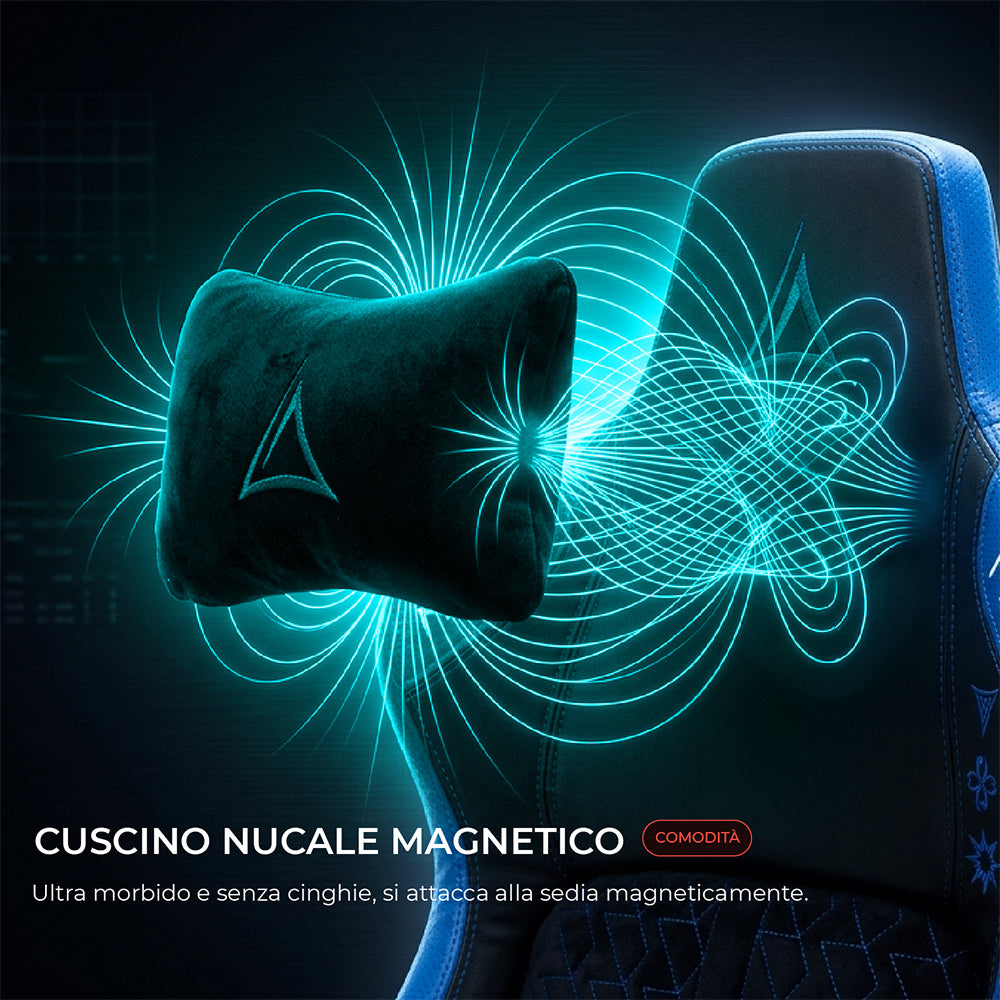 SEDIA GAMING NOUA BLAZE ERGONOMICA CON CUSCINO MAGNETICO MEMORY FOAM E BRACCIOLI 4D ( Black/Red)