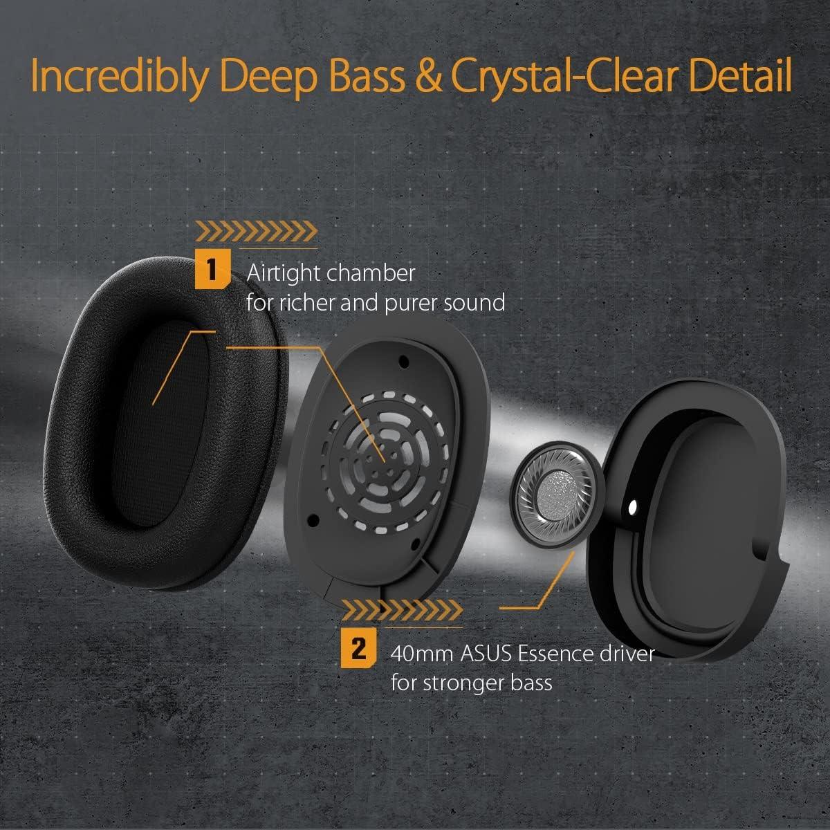 ASUS TUF Gaming H1, Cuffie Cablate con Driver da 40mm, Jack da 3,5mm, Suono Surround 7.1, - BREUNOR