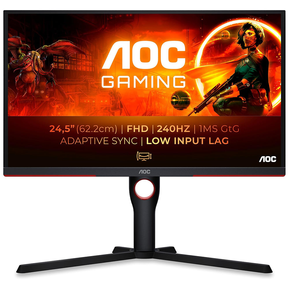 AOC Monitor Gaming 24.5" VA 240Hz FullHD 1ms , A-Sync , Pivot , USB HDMI/DP