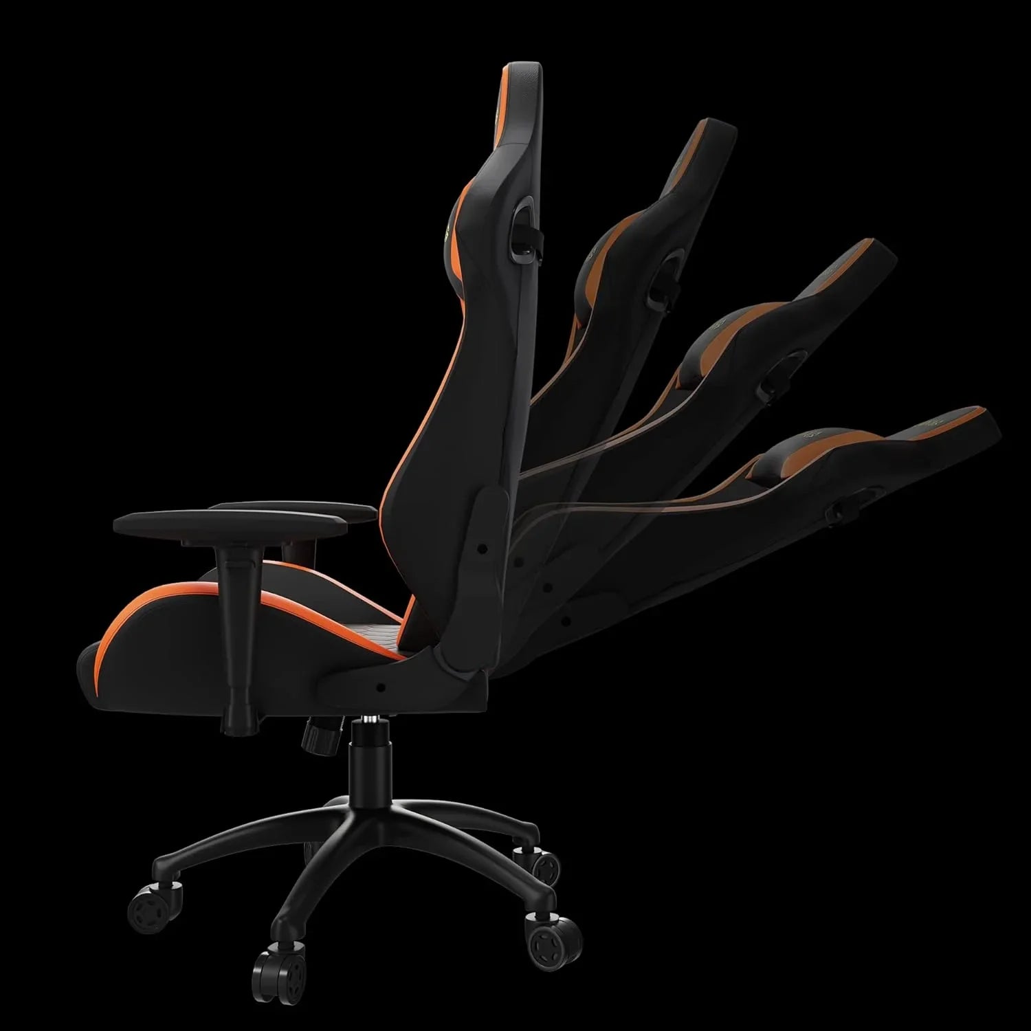 SEDIA DA GAMING IN PELLE NERA/ARANCIO GAMDIAS M2 L BO REGOLABILE - BREUNOR