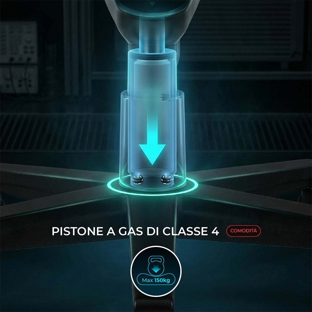 SEDIA GAMING NOUA BLAZE ERGONOMICA CON CUSCINO MAGNETICO MEMORY FOAM E BRACCIOLI 4D ( Black/Red)