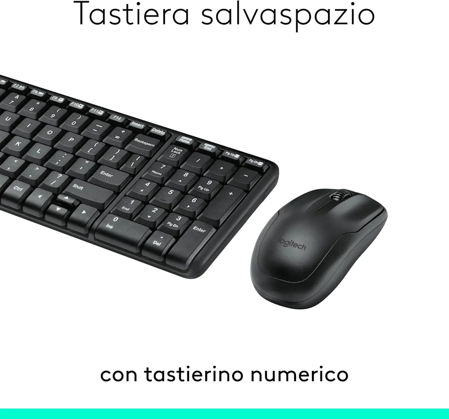 Kit Tastiera e Mouse Wireless Logitech MK220 Compatibile con PC, Laptop - BREUNOR