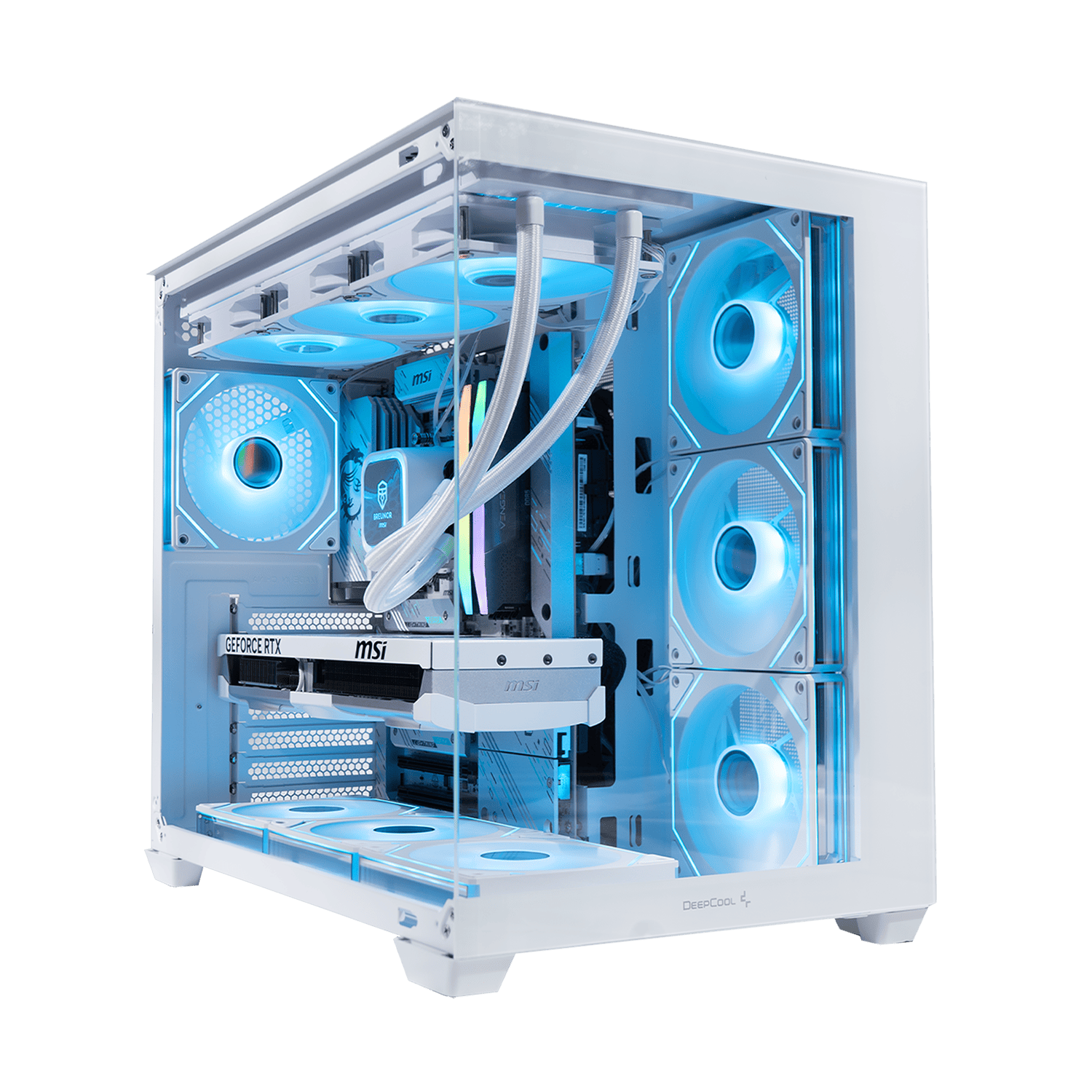 BREUNOR GLASS EXPRESS - Pc Gaming Ryzen 5 7600X, RTX 4070 SUPER 12GB, RAM 32GB 6000MHz, SSD NVMe 1000GB, Dissipatore a Liquido 360mm, Windows 11 Pro