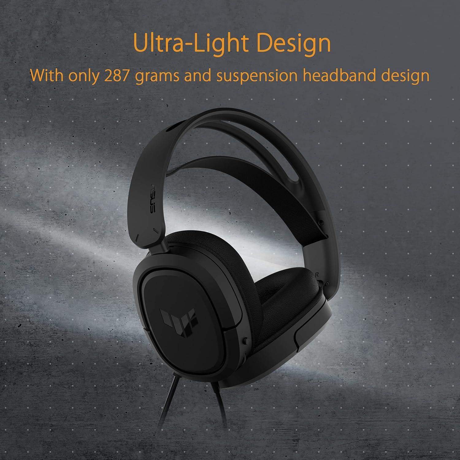 ASUS TUF Gaming H1, Cuffie Cablate con Driver da 40mm, Jack da 3,5mm, Suono Surround 7.1, - BREUNOR