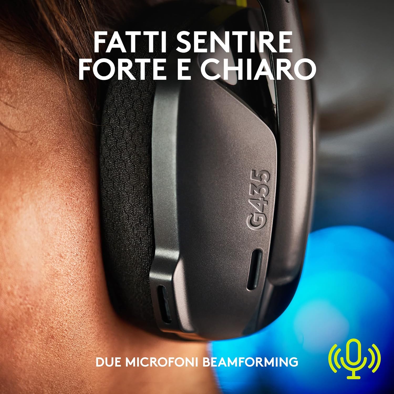 Logitech G G435 LIGHTSPEED Cuffie Gaming Wireless Bluetooth - Cuffie Over Ear Leggere, Microfoni Integrati