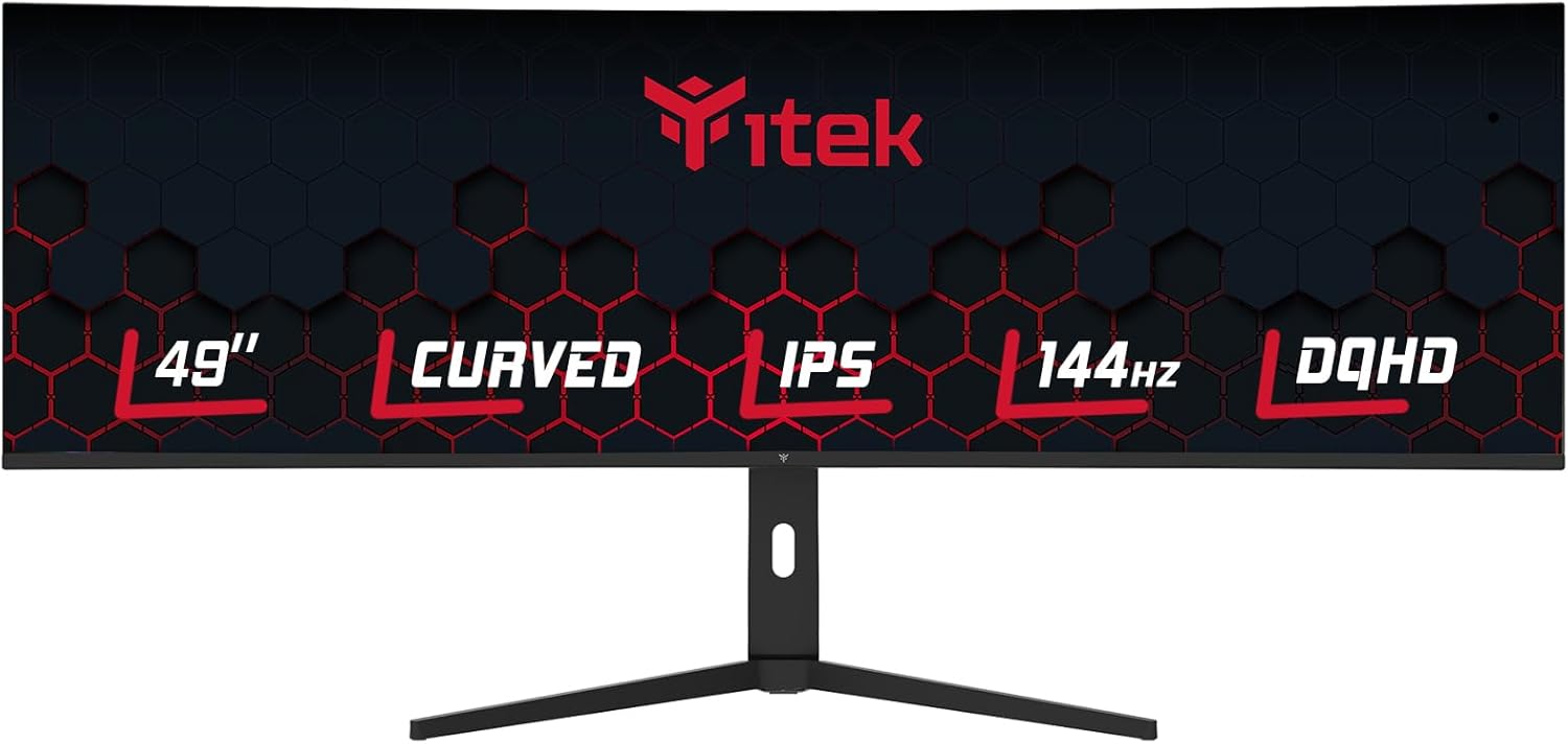 GAMING Monitor 49" CURVED R3800- DQHD 5120x1440 UltraWide- IPS- 144Hz- 32:9- 1ms- HDMI- DP- Type-C PD- HAS- HDR