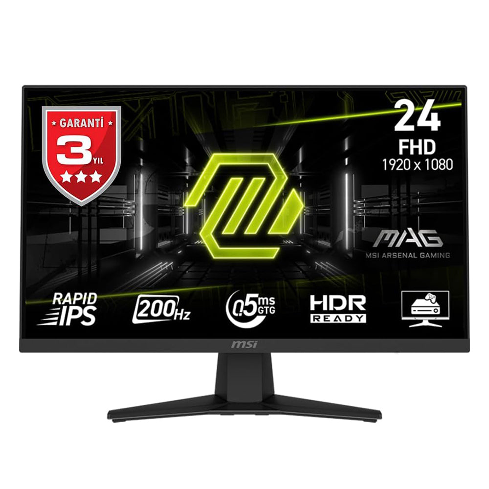 Monitor Gaming MSI MAG 244F 24" Rapid IPS 200Hz - - 1920 x 1080 Full HD (1080p) @ 200 Hz - Fast IPS
