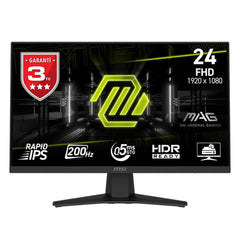 Monitor Gaming MSI MAG 244F 24" Rapid IPS 200Hz - - 1920 x 1080 Full HD (1080p) @ 200 Hz - Fast IPS