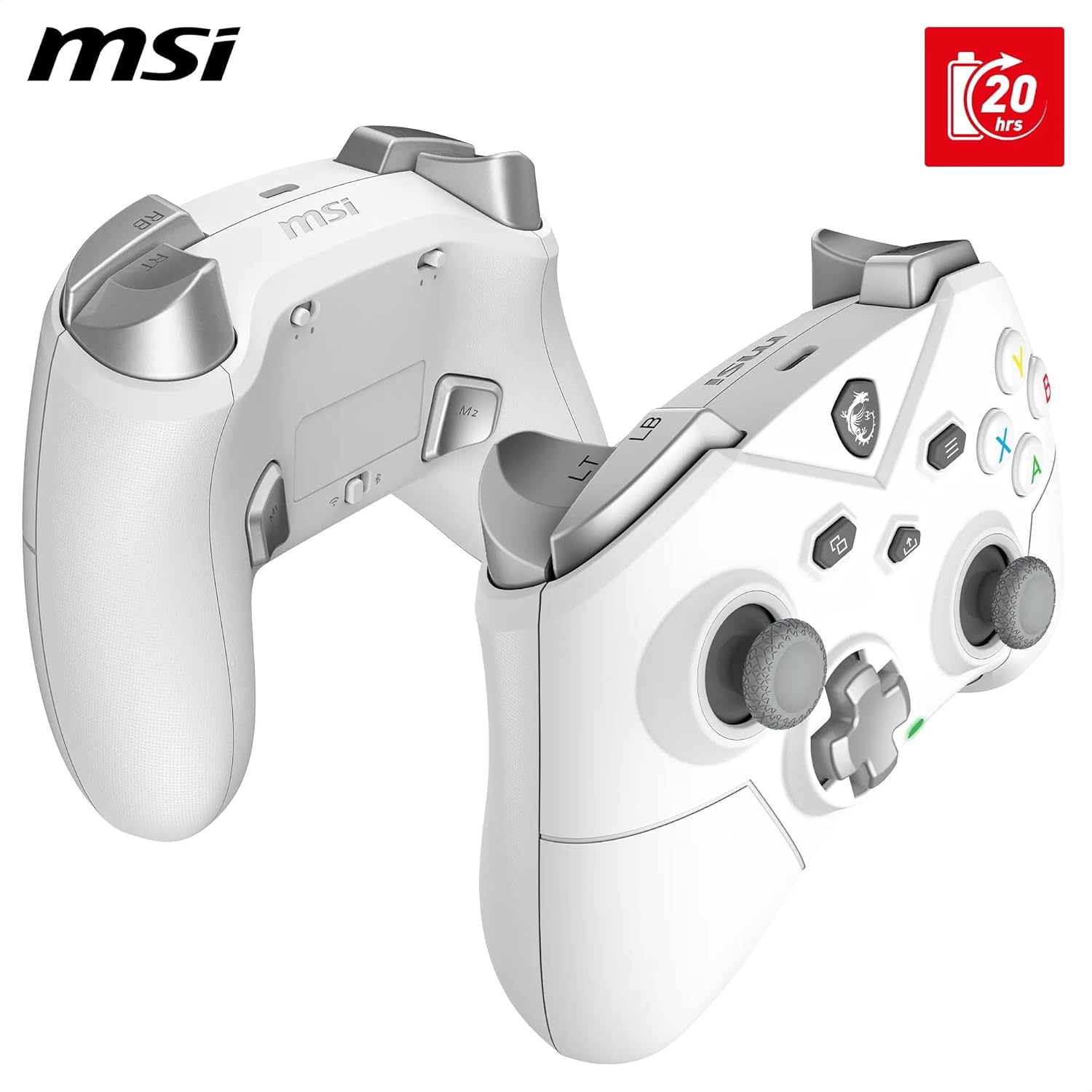 JOYPAD WIRELESS BIANCO MSI FORCE GC300 Bluetooth, USB Type-C a A - Cablato/Wireless , Gamepad Controller MSI