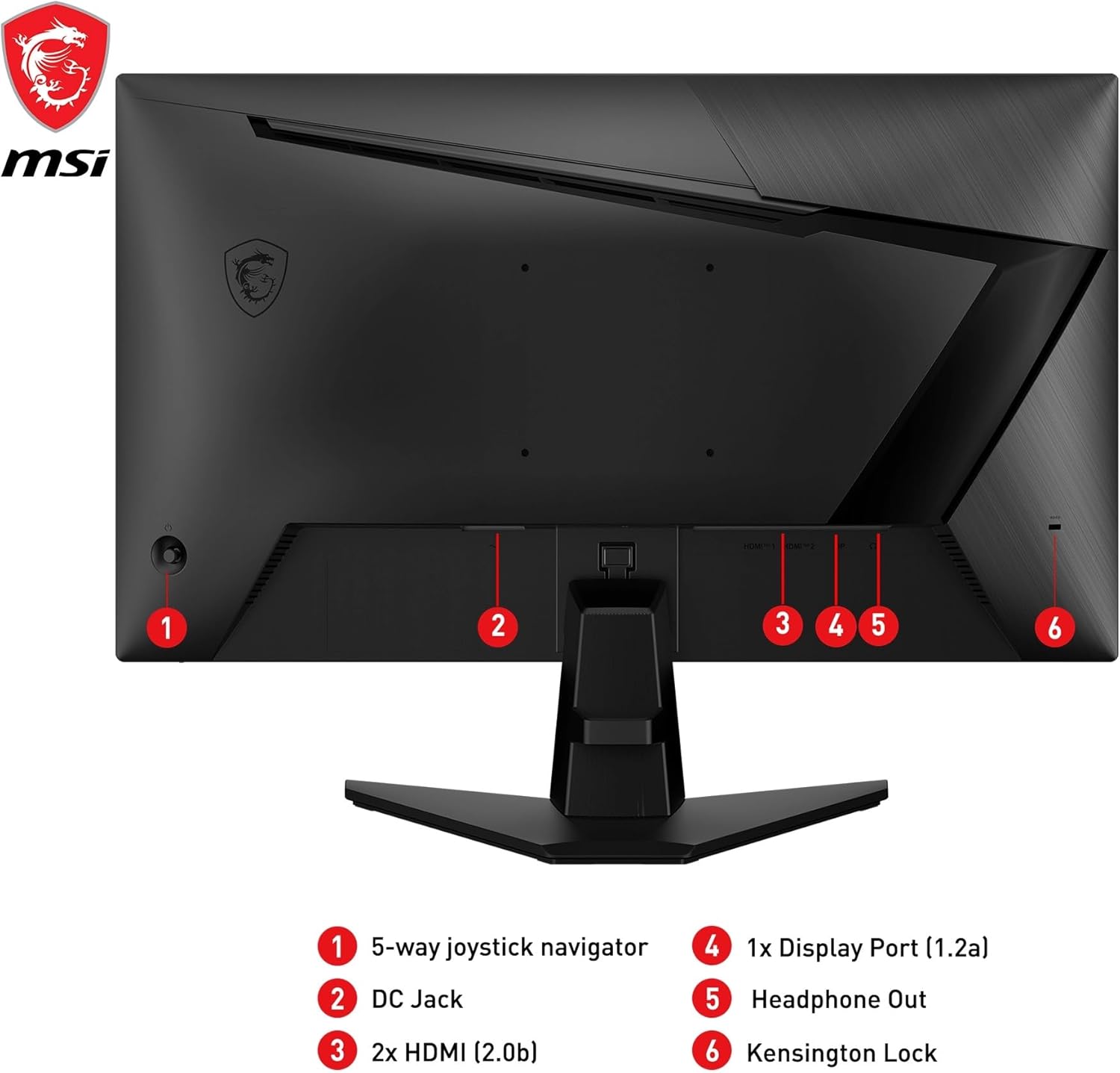 MSI G255F Monitor Gaming 24,5", 180 Hz, 1ms, Rapid IPS, FHD (1920x1080), Adaptive Sync, Night Vision, Anti-flickr, Less Blue light - Display Port 1.2a / HDMI 2.0b