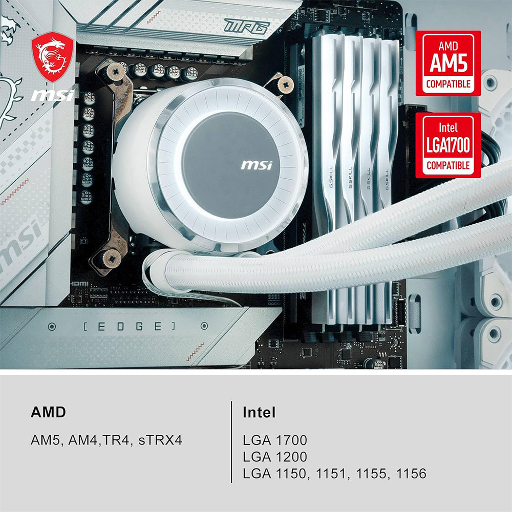 DISSIPATORE A LIQUIDO 360MM MSI MAG CORELIQUID E360 WHITE Socket AM5 e 1700