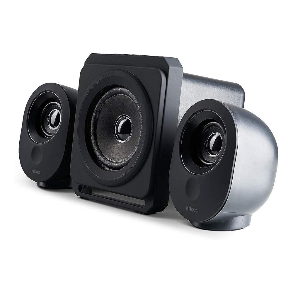 Speaker USB Nilox, Casse da 35 W con Subwoofer, Modalità USB e Micro SD, Radio FM, Modalità Ausilaria con Jack 3,5mm