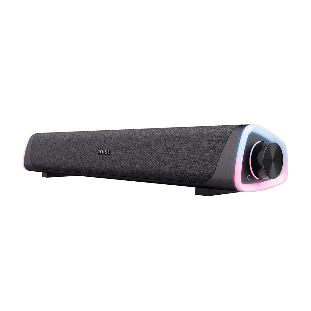 Speaker USB Trust Liro Soundbar PC 12W, Stereo Speaker con Illuminazione LED RGB, Sound Bar Jack AUX 3.5 mm, Casse PC