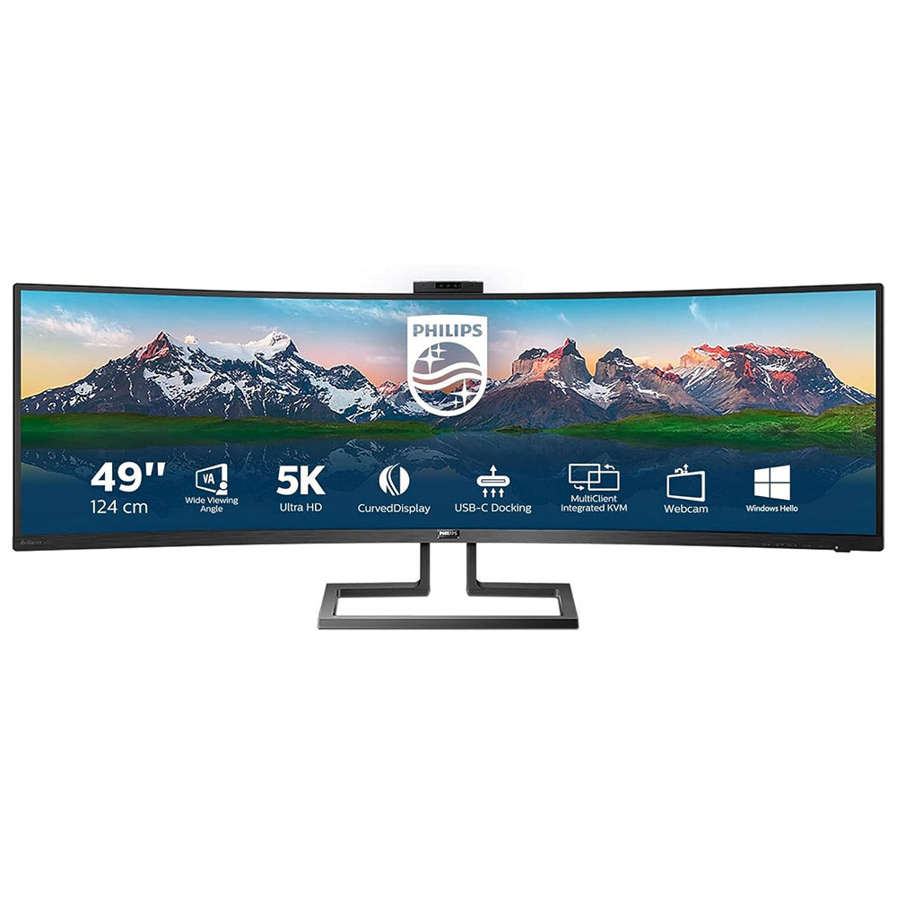 Monitor Gaming Curvo Philips 49" 5K 499P9H, Gaming Superwide 32:9, risoluzione 5120 * 1440, Adaptive Sync, HDR 400