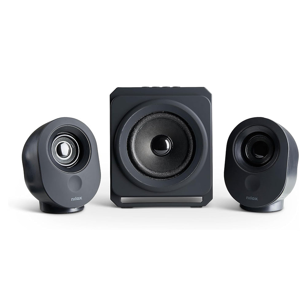 Speaker USB Nilox, Casse da 35 W con Subwoofer, Modalità USB e Micro SD, Radio FM, Modalità Ausilaria con Jack 3,5mm