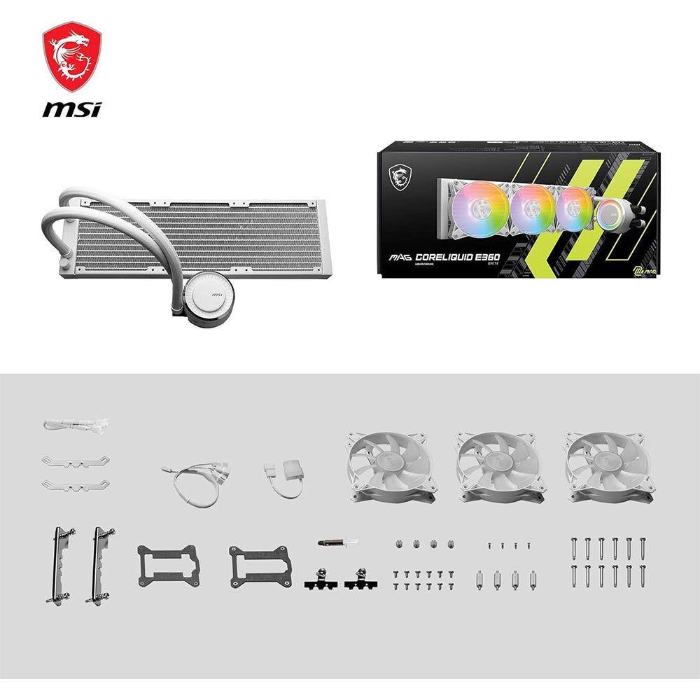 DISSIPATORE A LIQUIDO 360MM MSI MAG CORELIQUID E360 WHITE Socket AM5 e 1700