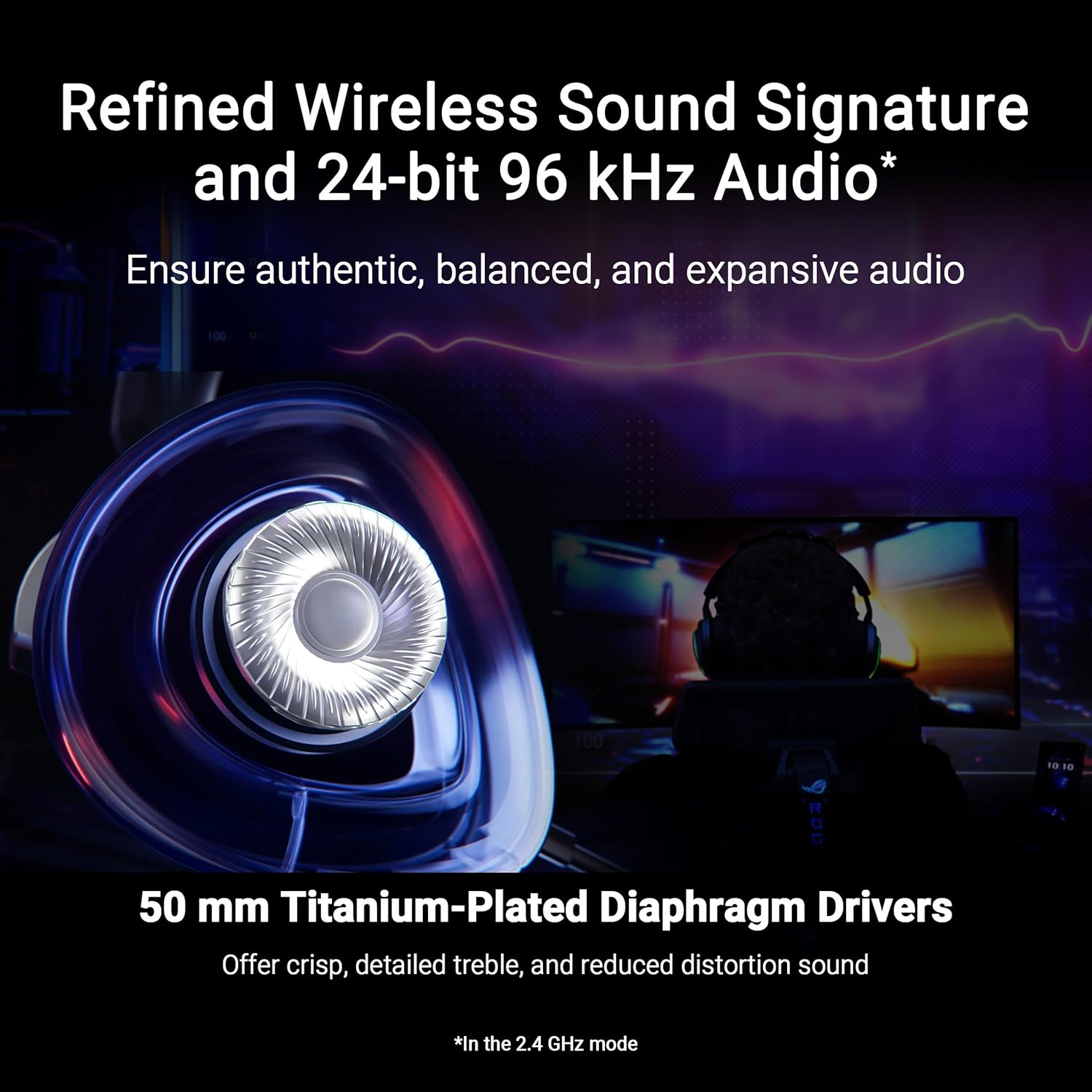 uffie Gaming ASUS ROG Delta S Wireless | Dual Wireless (2.4GHz & Bluetooth), Microfoni AI Beamforming e Ricarica Rapida