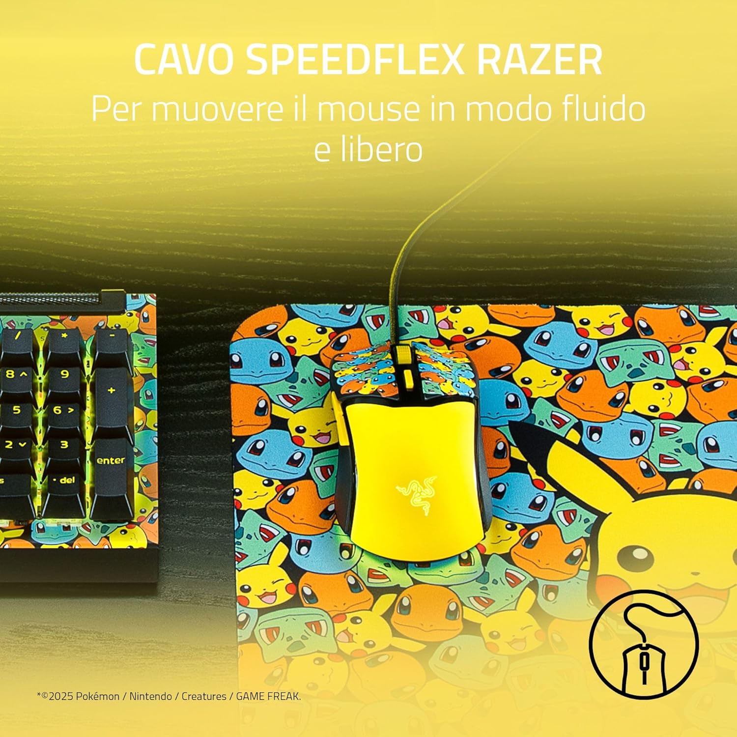 Razer Cobra Pokémon Edition - Mouse Gaming leggero e cablato - Sensore da 8500 DPI - 58 g