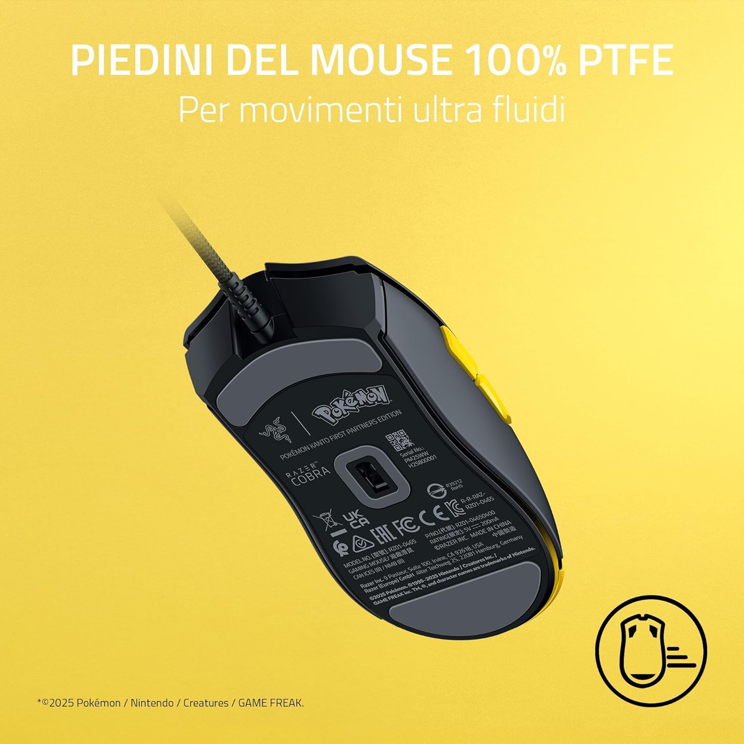Razer Cobra Pokémon Edition - Mouse Gaming leggero e cablato - Sensore da 8500 DPI - 58 g