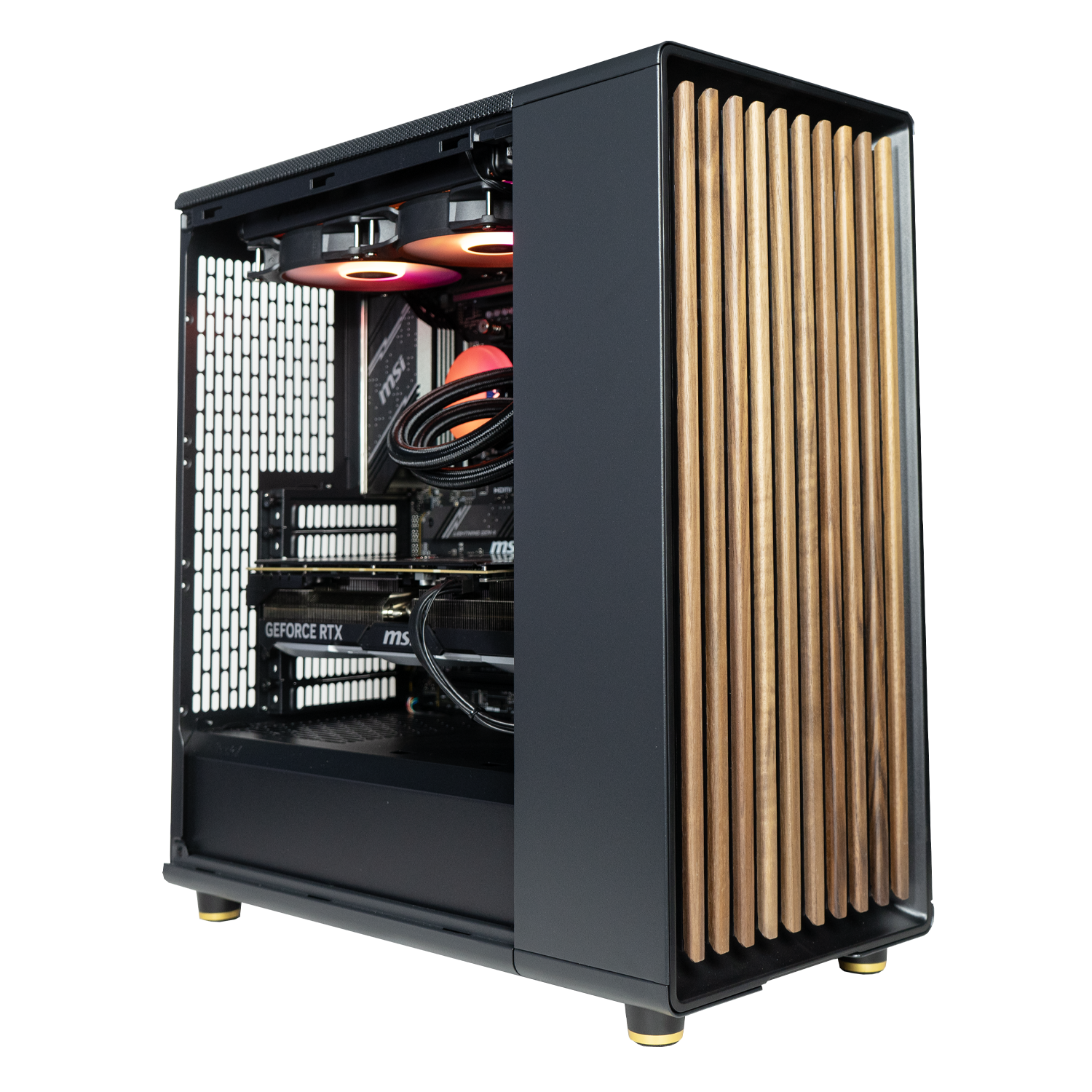 BREUNOR FRACTAL V2 - PC de jeu i7 14700K, RTX 4070 SUPER 12 Go, Ram 32 Go DDr5 6000 MHz, SSD NVMe 1000 Go, refroidisseur liquide 240 mm, Windows 11 Pro