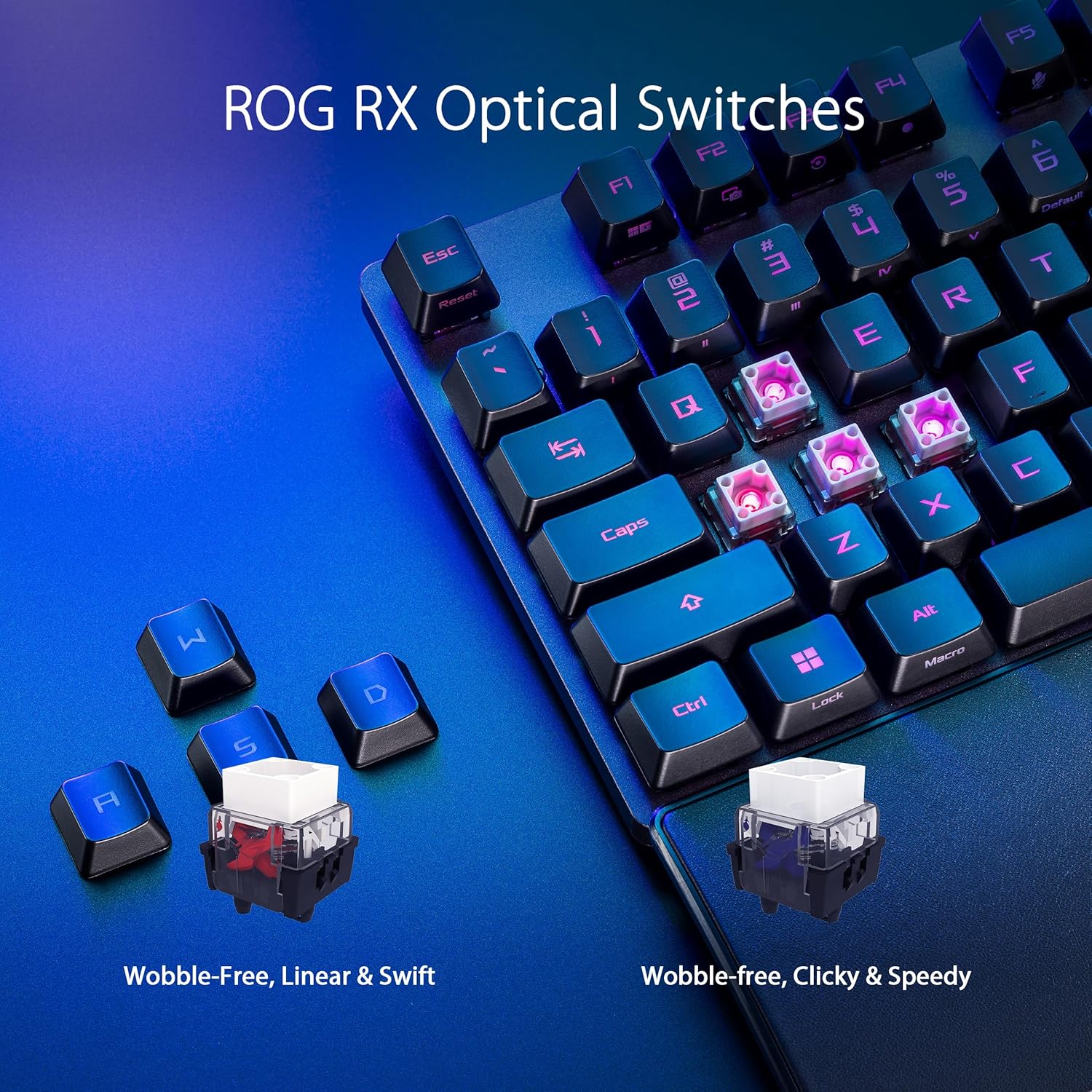ASUS ROG Strix Scope II RX, Tastiera Gaming, Interruttori Rossi ROG RX prelubrificati e con Schiuma Ammortizzante, Copritasti PBT