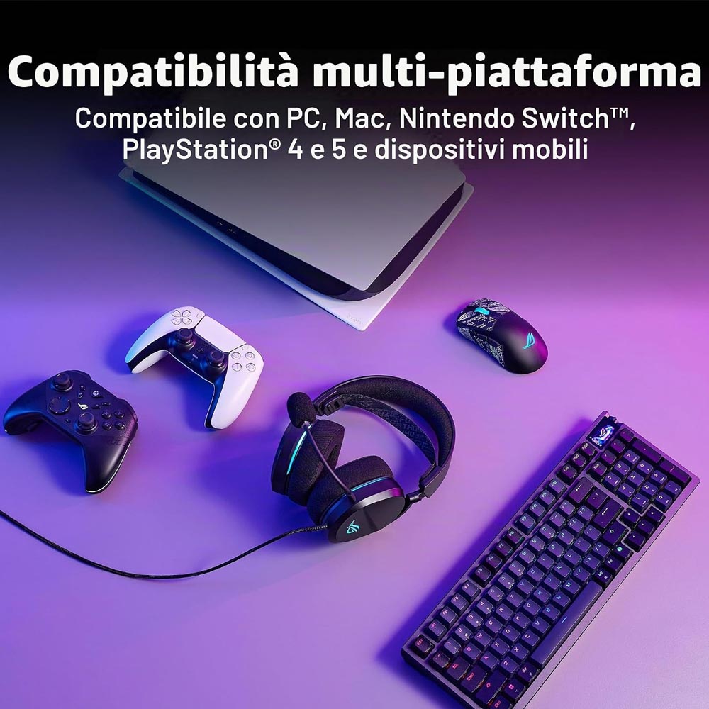 Cuffie Gaming ASUS ROG Pelta Core (Nere) – Cuffie Gaming Cablate USB-C ad Alte Prestazioni