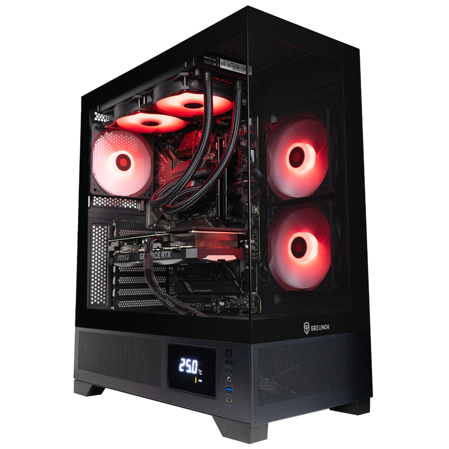 BREUNOR RAIJIN - Gaming PC Intel i7 14700K 20 Core up to 4.40 GHz, RX 7800XT 16GB, RAM 32Gb DDr5 6000MHz, SSD Nvme 2000Gb, 240mm liquid heatsink, Windows 11 pro, Desktop PC Gaming