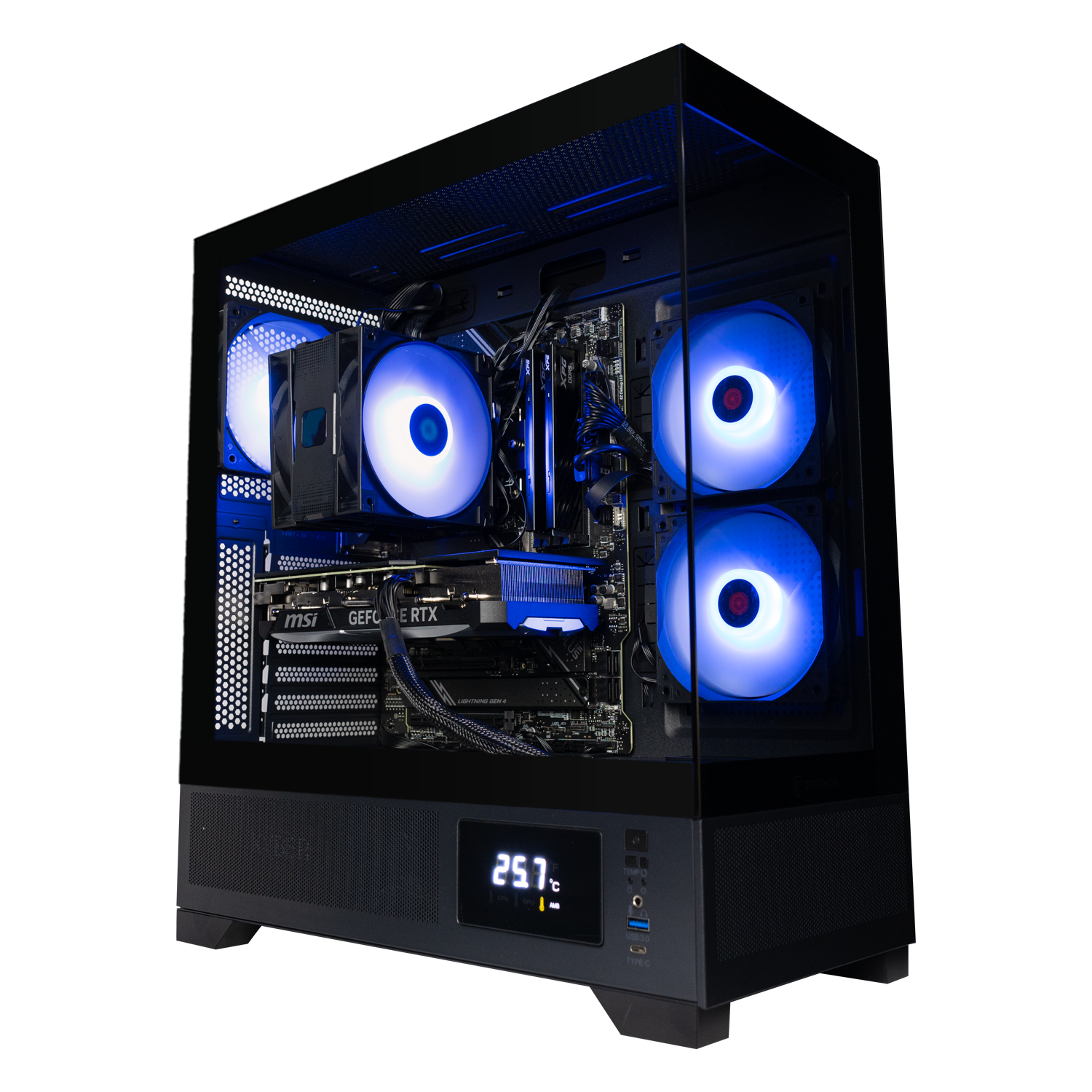 BREUNOR VORTEX Pc Gaming Ryzen 5 7600 6 Core fino a 5.1GHz, RX 7800XT 16Gb, SSD NVMe 1000Gb, RAM 32GB DDR5 6000MHz, Dissipatore a torre, Windows 11 Pro