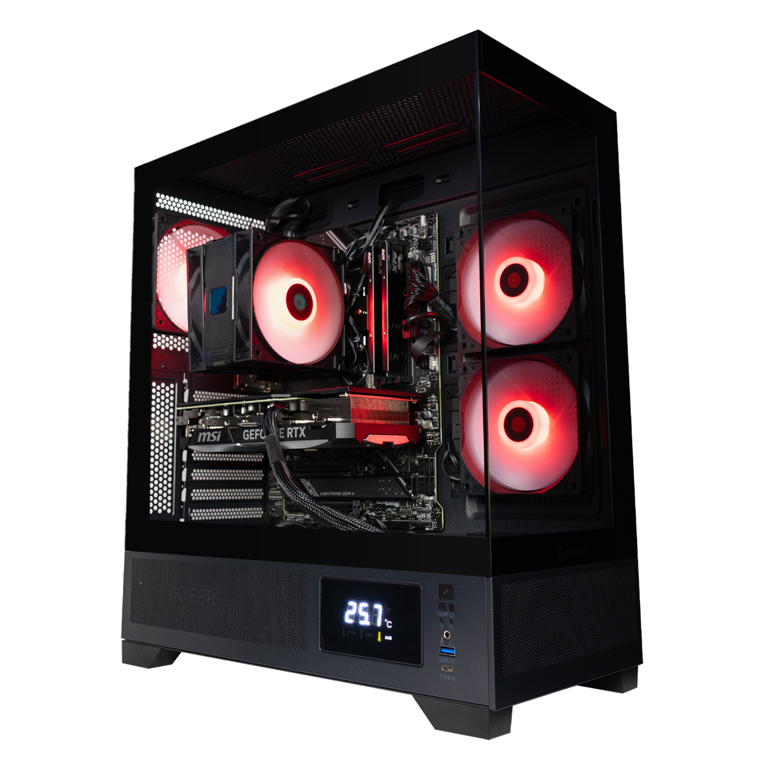 BREUNOR VORTEX PC Gaming Ryzen 5 7600 6 Core up to 5.1GHz, RX 7800XT 16Gb, 1000Gb NVMe SSD, 32GB DDR5 6000MHz RAM, Tower heatsink, Windows 11 Pro