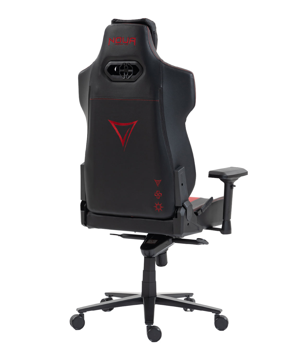 SEDIA GAMING NOUA WAVE ERGONOMICA CON SCHIENALE RECLINABILE 180°, TESSUTO TRASPIRANTE E BRACCIOLI 4D ( Black/Red)