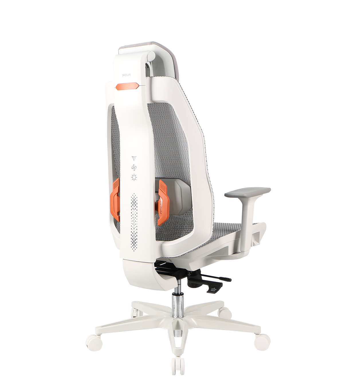 SEDIA GAMING NOUA SOUL WHITE ERGONOMICA IN MESH TRASPIRANTE CON SUPPORTO LOMBARE E BRACCIOLI 3D