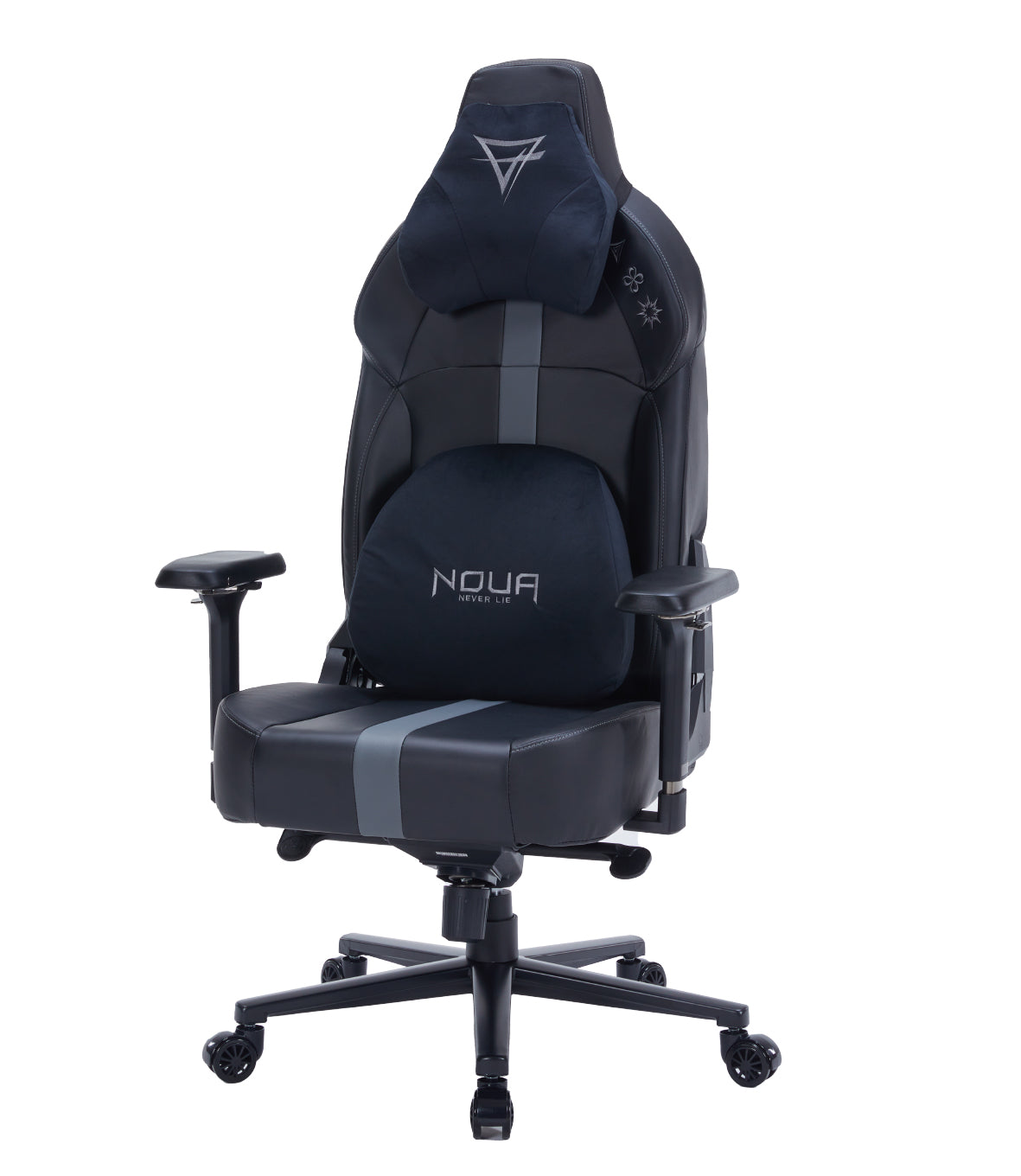 SEDIA GAMING NOUA GROUND ERGONOMICA CON BRACCIOLI 4D MAGNETICI, MECCANISMO FROG E SCHIENALE RECLINABILE 160° ( Black/Grey))